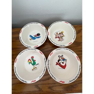 Vtg - Set of (4) 1995 Kellogg's Cereal Bowls - EUC